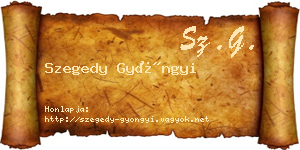 Szegedy Gyöngyi névjegykártya
