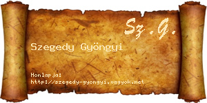 Szegedy Gyöngyi névjegykártya